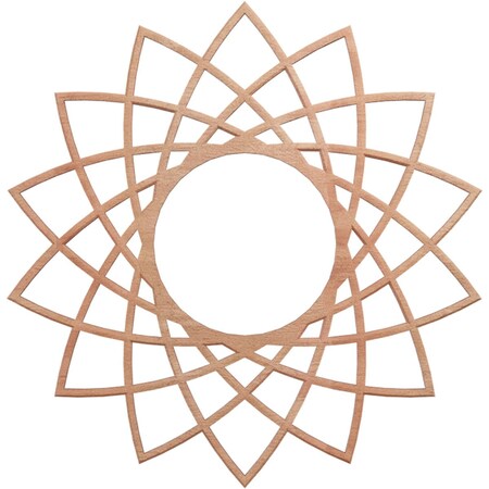 Ekena Millwork Eleanor Wood Fretwork Pierced Ceiling Medallion, Cherry, 16"OD x 6 1/8"ID x 1/4"T CMWP16X16X0250EACH